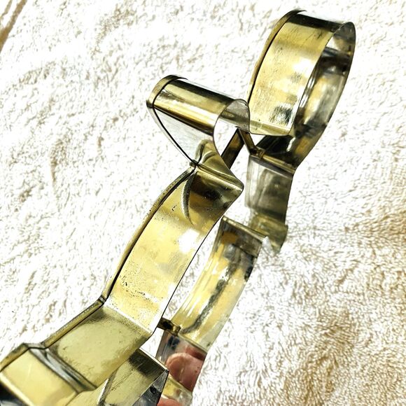 Vintage Metal Cooky Cutter Cookie 2 in 1 Gingerbread Boy Snowman 8 Inch High Box - Picture 9 of 13